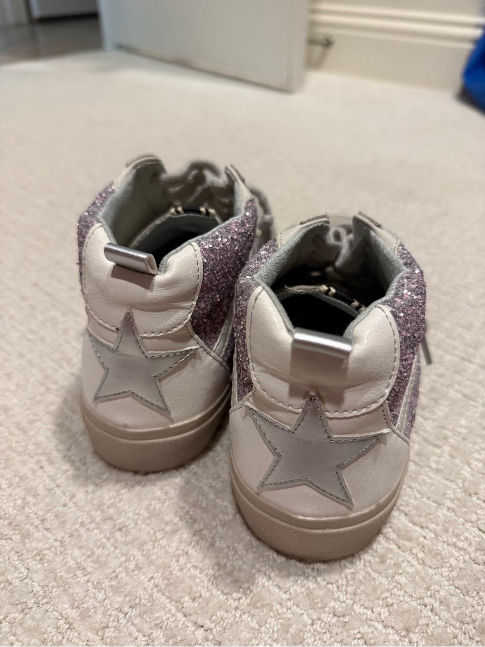 ShuShop “Riley” high top sneakers in Lilac Glitter